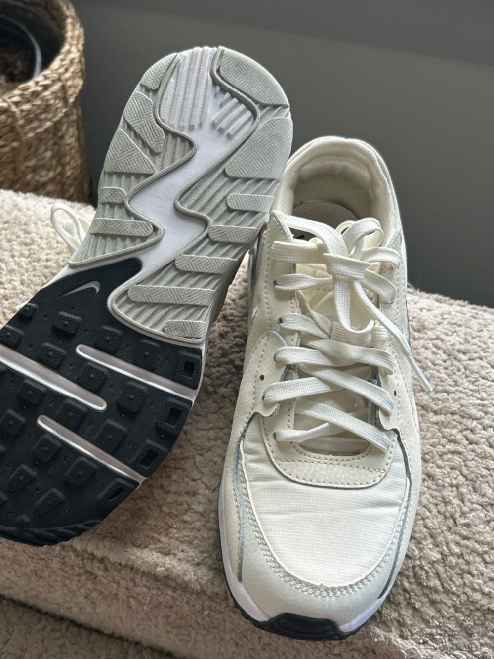 Nike Women’s Cream/White Lace-Up Sneakers